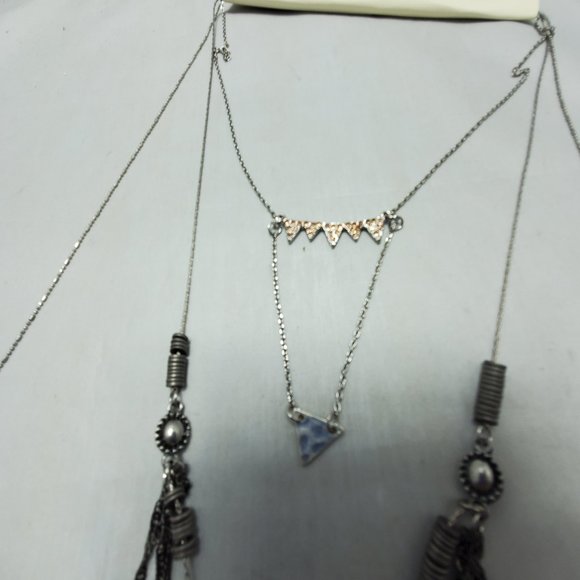 BKE silver layered necklace with stones - Picture 8 of 12